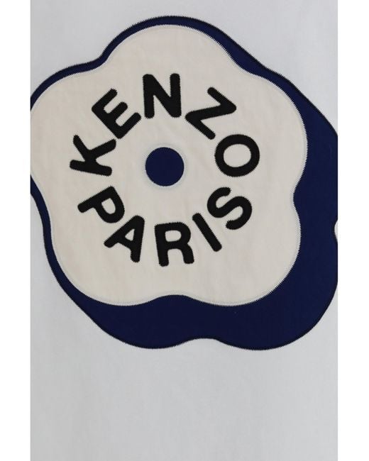 KENZO White Boke Flower 2.0 Embroidered Cotton T-Shirt for men
