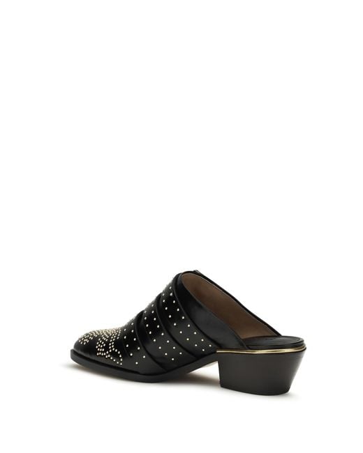 Chloé Black Susan Leather Mules