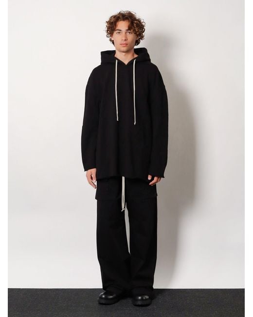 Rick Owens Black Peter Cotton Sweatshirt for men