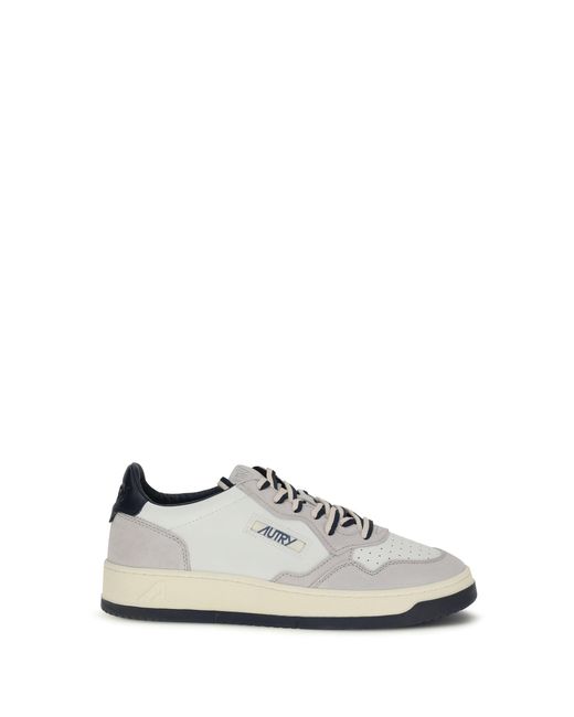 Men's White Medialist Low Trainers Leather/Suede Space//Vapor
