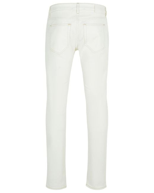 Pt05 White Swing Cotton Jeans for men