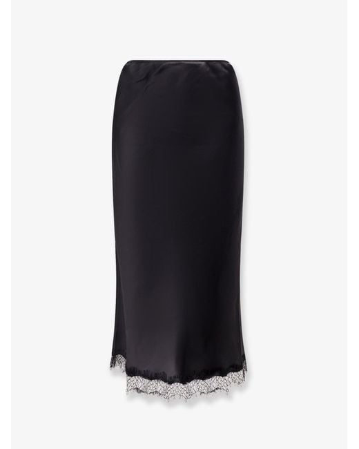 R2W Black Savia Silk Skirt