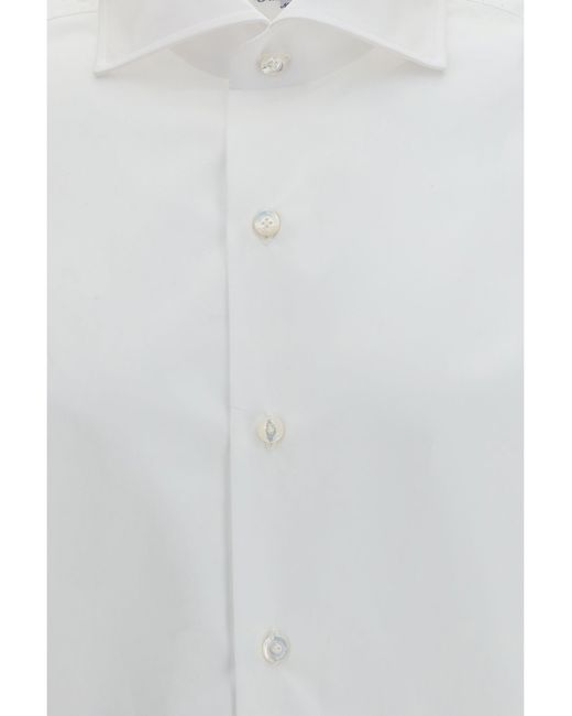 Finamore 1925 White 170 A 2 Tailored Shirt Popeline for men