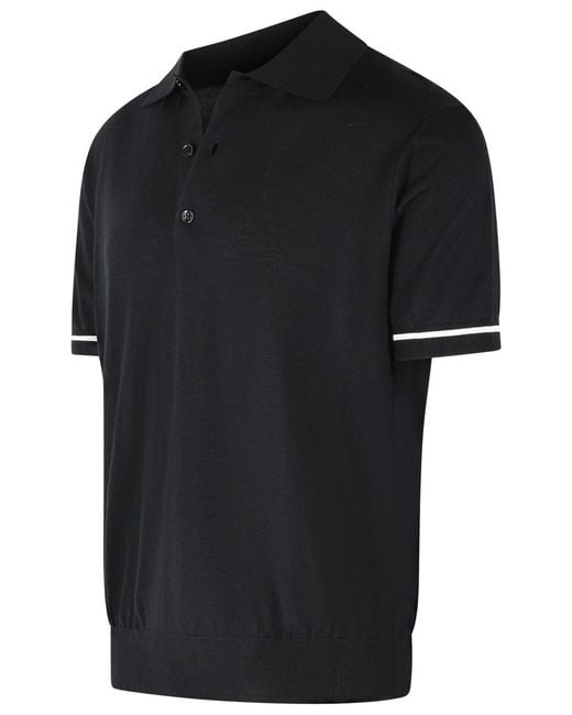 Tom Ford Black Cashmere And Silk Polo Shirt for men