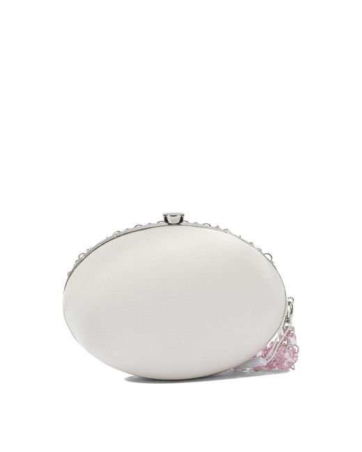 Self-Portrait Pink Clutch With Crystals