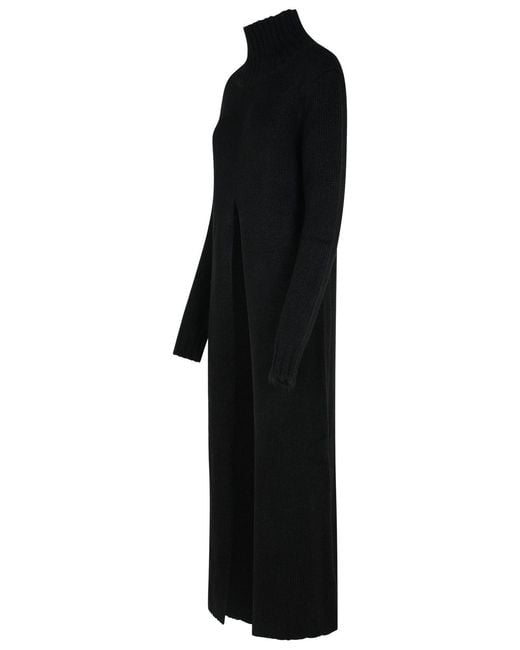 Jil Sander Black Alpaca Blend Dress