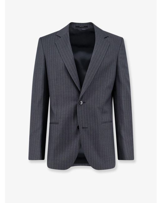 Gucci Blue Pinstriped Wool Blazer