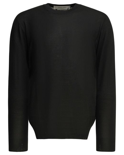 Golden Goose Deluxe Brand Black Wool Crew Neck Sweater for men