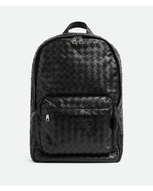 Bottega Veneta Black "Intrecciato" Leather Backpack