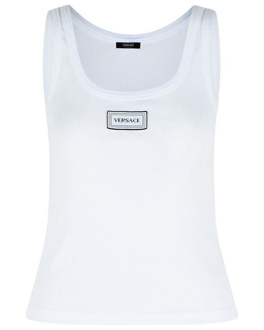 Versace Blue Cotton Tank Top