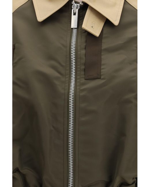 Sacai Metallic Cotton And Nylon Bomber Jacke