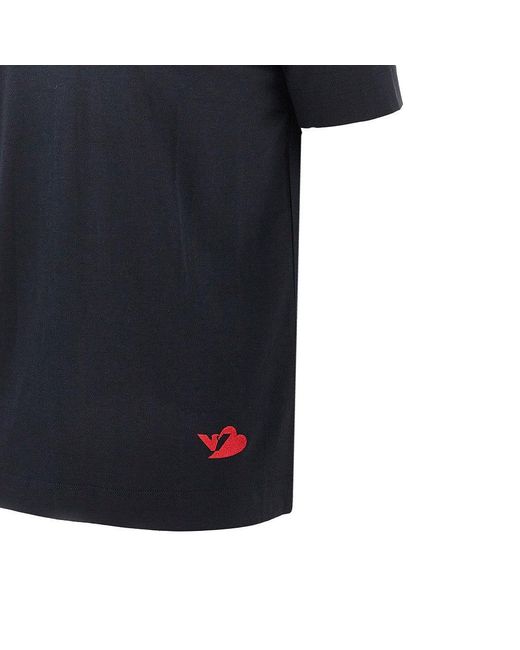 Emporio Armani Black Eagle Heart Embroidery T-Shirt for men