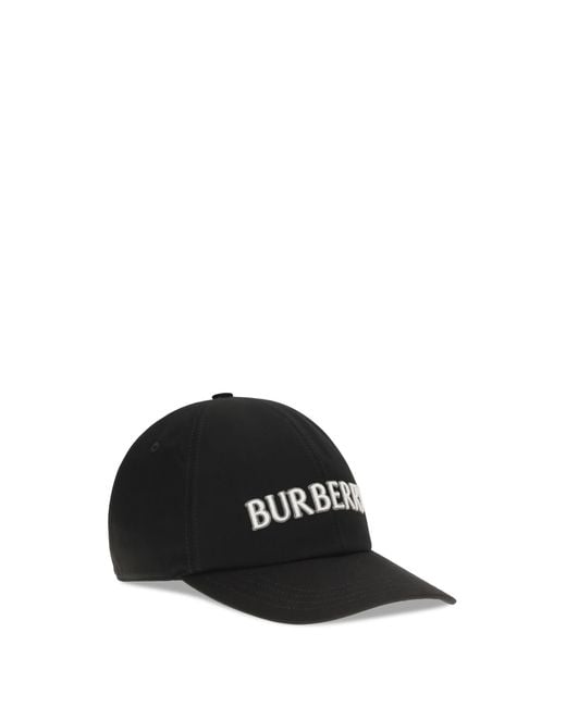 Burberry Black Logo Cotton Baseball Cap for men