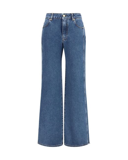 Balmain Blue Jeans Straight Wide-Leg