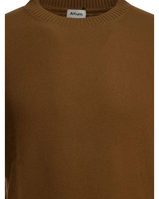 Altum Brown Cashmere Crew-Neck Sweater for men