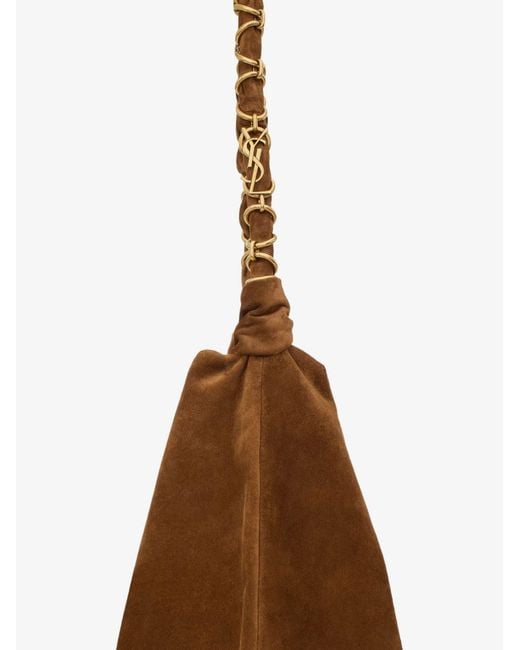 Saint Laurent Brown Amalia Suede Shoulder Bag