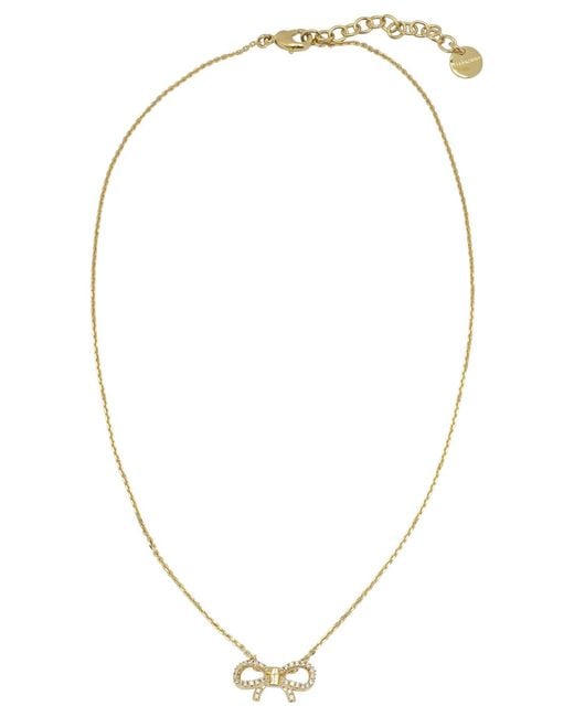 Ferragamo Metallic Necklace With Bow Pendant