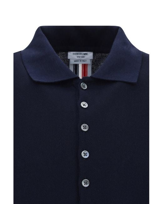 Thom Browne Blue Polo Shirt for men