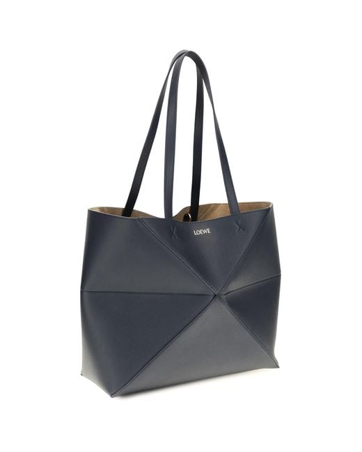 Loewe Blue Medium Puzzle Fold Tote Bag