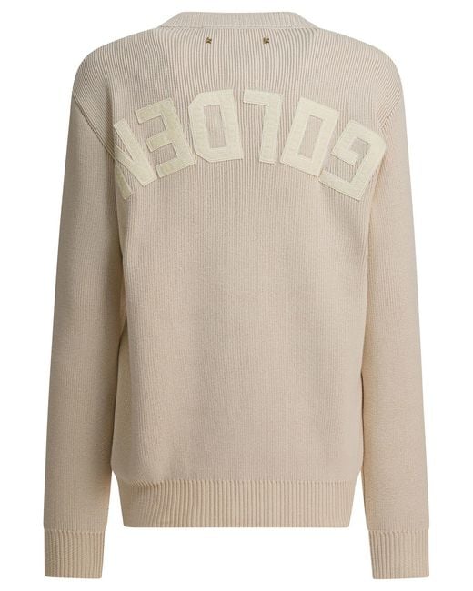 Golden Goose Deluxe Brand White Crew-Neck Sweater With Logo