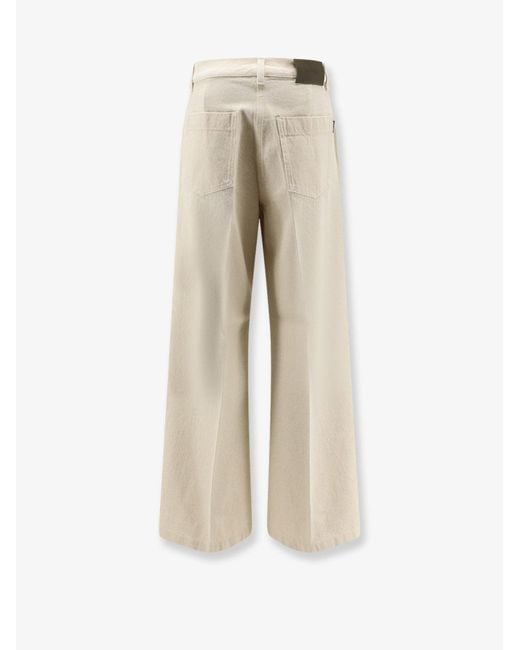 Aspesi Natural Denim Trousers With Back Logo Patch