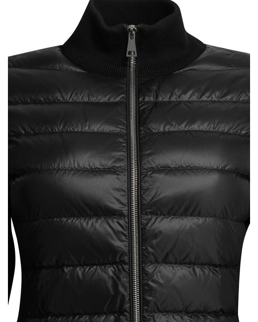 Moncler Black Padded Wool Cardigan