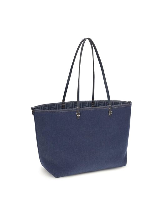 Fendi Blue Reversible Denim Tote Bag