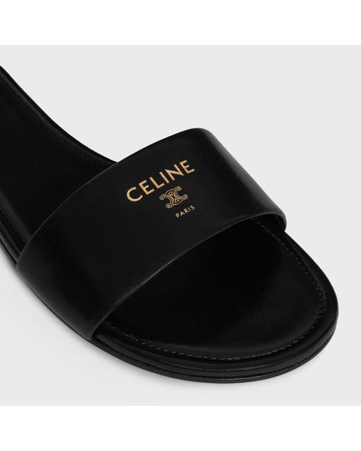 Céline Black Leather Sandals Mules