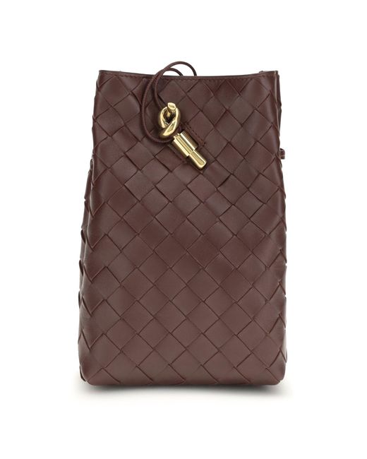 Bottega Veneta Brown Andiamo Smartphone Pouch