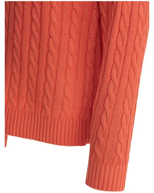 Beams Plus Red Linen And Cotton Sweater Knitwear for men