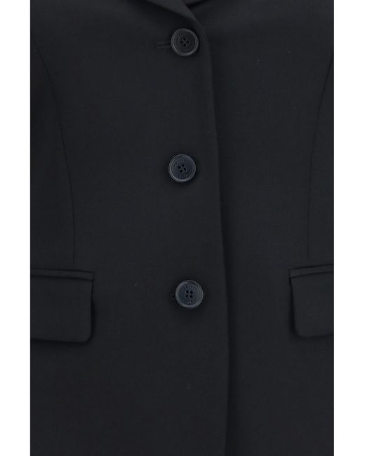 McQueen Black Jacket Off-Shoulder Merino Wool