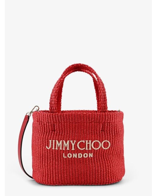 Jimmy Choo Red Raffia Crossbody Bag