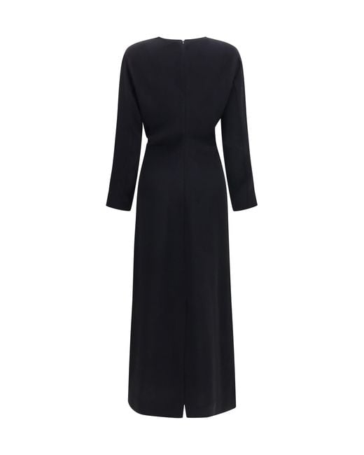 Totême  Black Long-Sleeve Low-Waist Dress