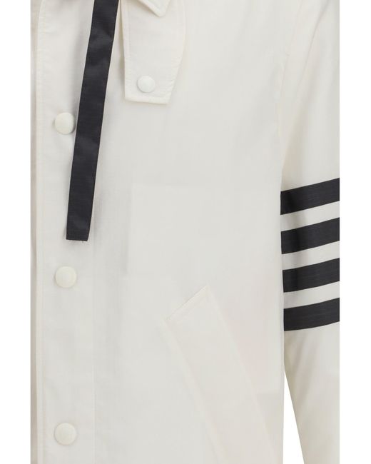 Thom Browne White Unconstructed Hooded Bal Collar for men