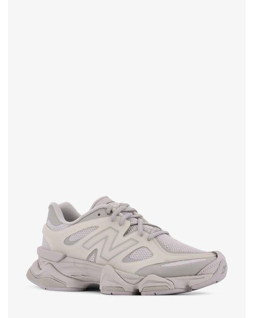 New Balance White Nylon 9060 Sneakers With Rubber Inserts for men