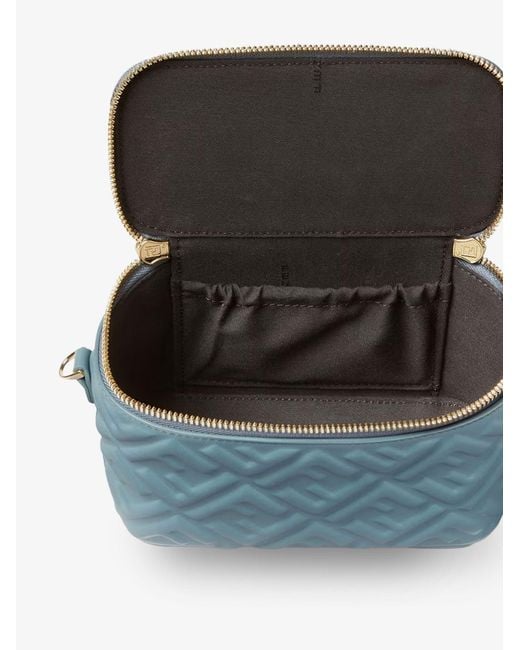 Fendi Blue Vanity Leather Crossbody Bag With Ff Motif