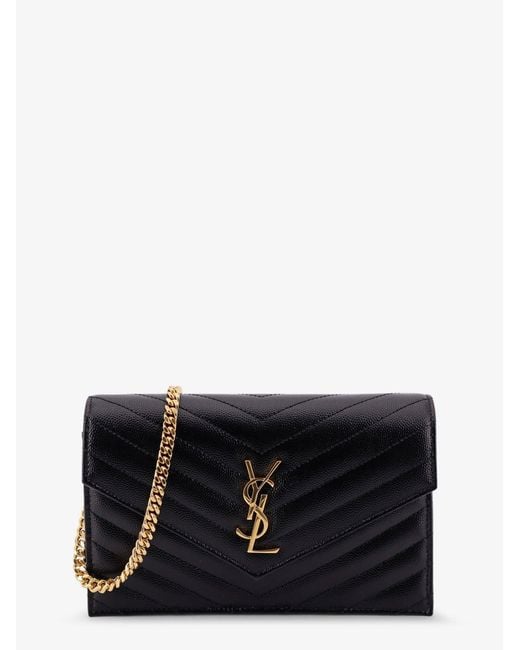 Saint Laurent Black Cassandre Envelope Clutch
