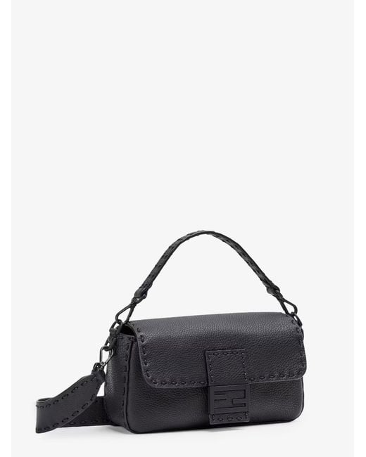 Fendi Black Baguette Leather Belt Bag for men