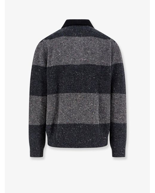 DUNST Black Chunky Rugby Wool Blend Sweater