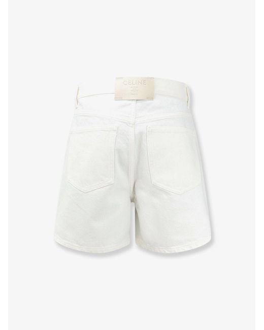 Céline White 001 Denim Shorts