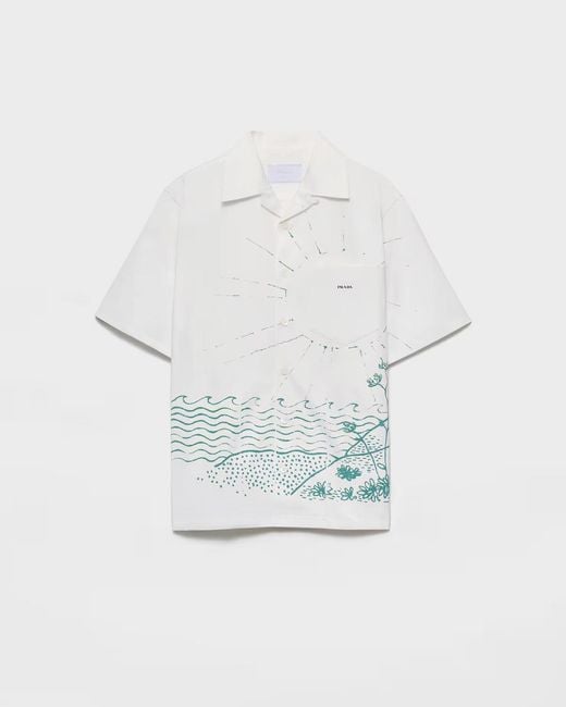 Prada Blue Short Sleeves Shirt for men