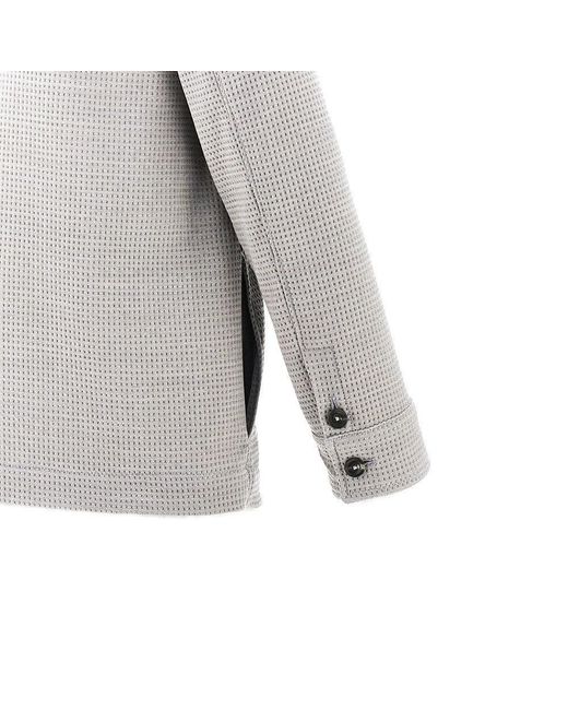 Emporio Armani Gray Waffle Jersey Jacket With Zip Closure for men