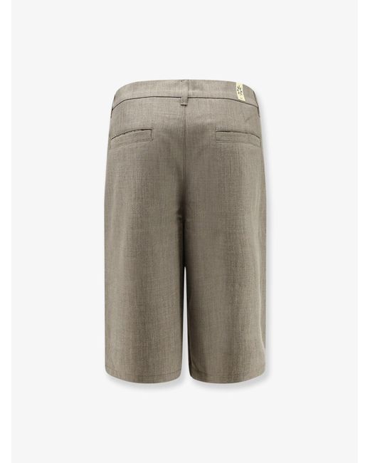 Woodbird Gray Wbbin Viscose Blend Bermuda Shorts for men