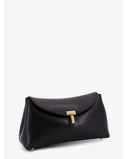Totême  White Mini T-Lock Leather Clutch