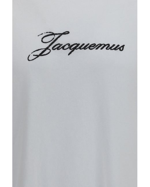 Jacquemus Gray Cotton Logo T-Shirt for men