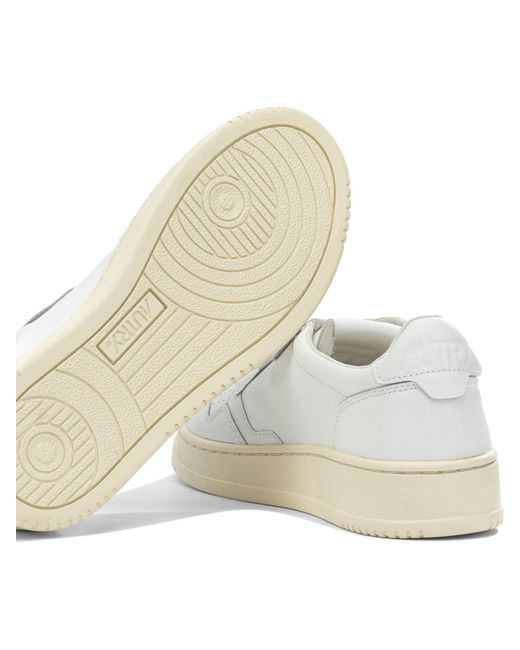 Autry White "Medalist Low" Sneakers