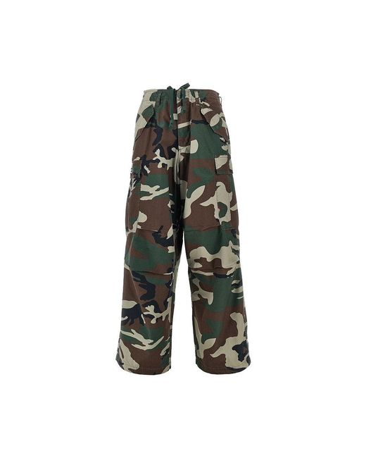 Obey Green Baggy Fit Camouflage Cotton Cargo Pants for men