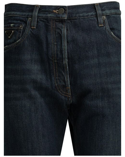 Prada Blue Straight-Leg Jeans