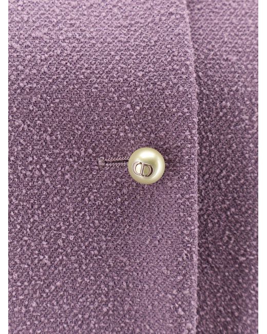 Dior Purple Dior Boucle Virgin Wool Blend Blazer