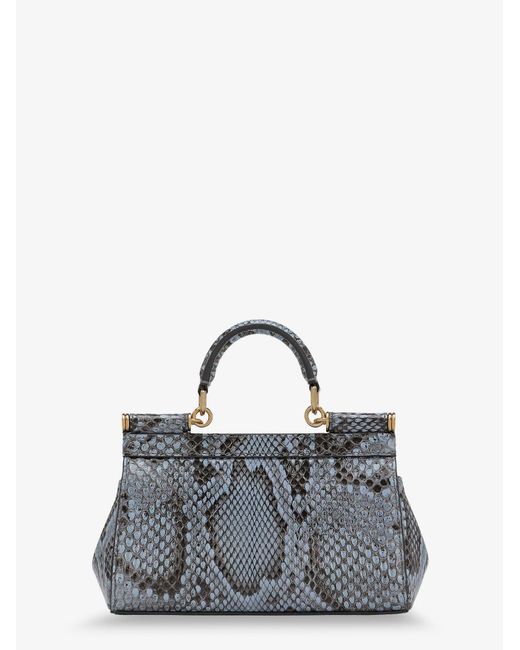 Dolce & Gabbana Blue Handbag Sicily Python